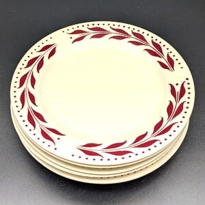 (6) Vintage Homer Laughlin Hemlock Red Bread & Butter Plates